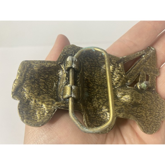 1970s Brass Wrecker Tow Truck Belt Buckle Vintage Vehicle Equipment - Picture 4 of 7